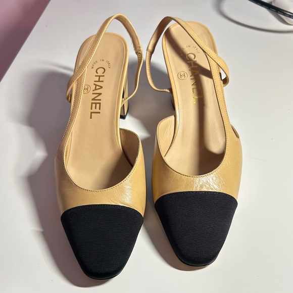 Authentic Chanel Classic Slingbacks Size 38 - Picture 1 of 5
